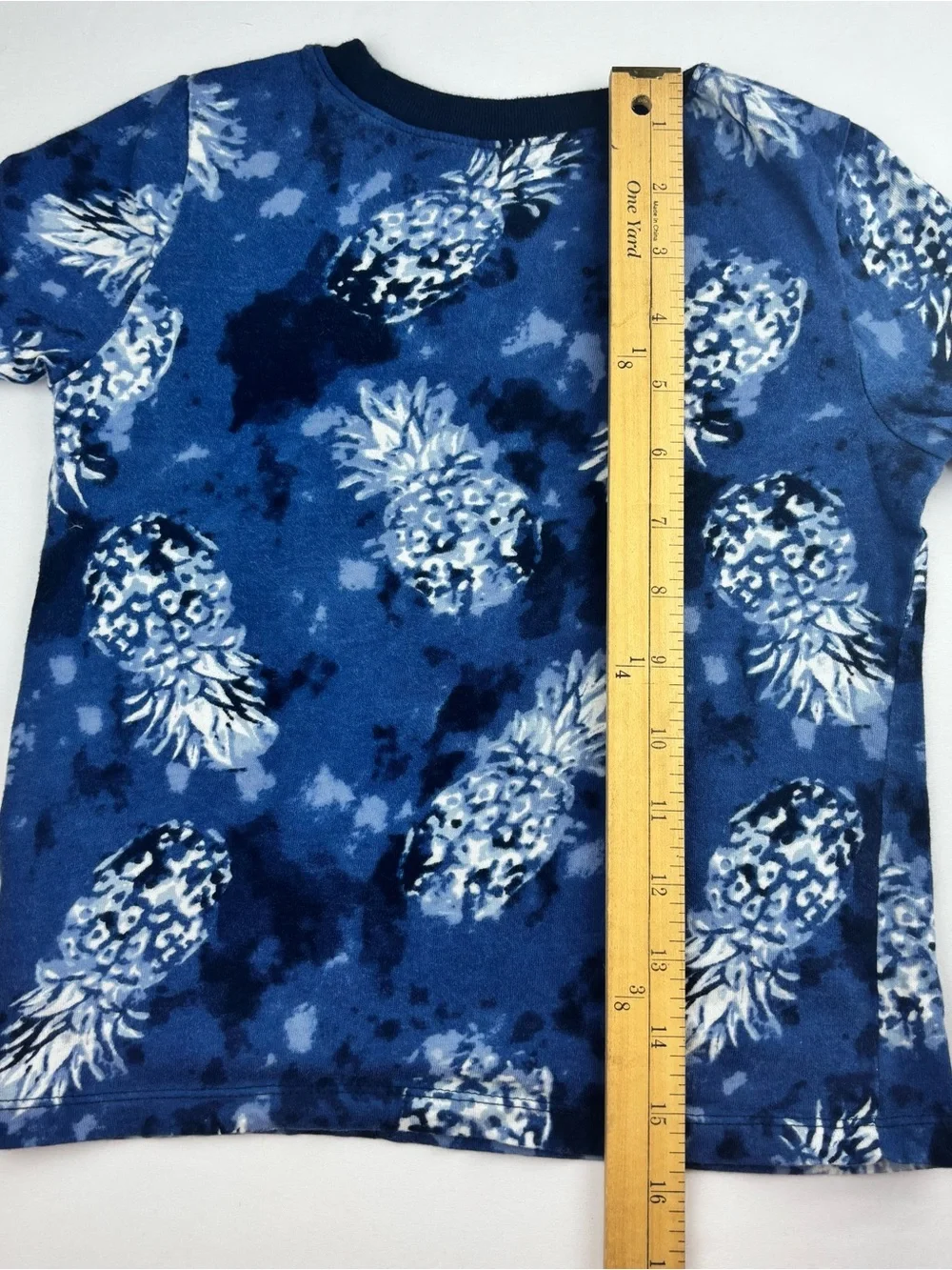 Old Navy Blue Pineapple Print Short Sleeve Tee